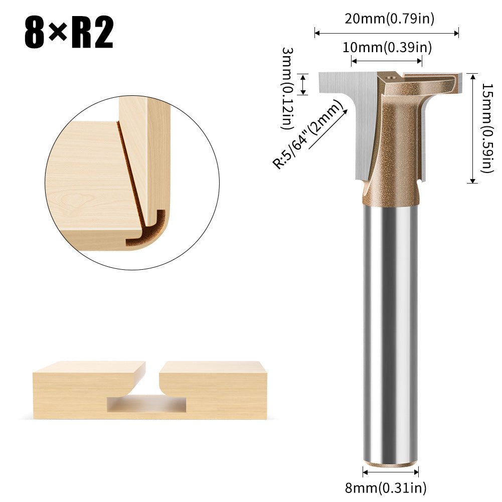 Professional grade carbon crystal plate circular arc bending knife carbide T-shaped semi-circular flat bottom two-in-one slotting angle