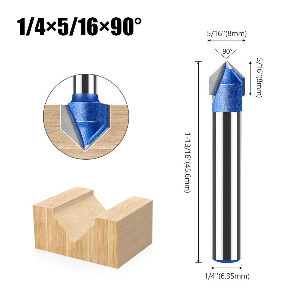 Professional grade 90-degree V-shaped knife woodworking milling cutter trimming machine cutter head aluminum-plastic panel slotting integrated wall folding knife