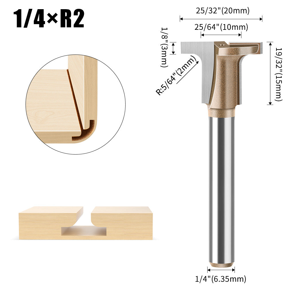 Professional grade carbon crystal plate circular arc bending knife carbide T-shaped semi-circular flat bottom two-in-one slotting angle