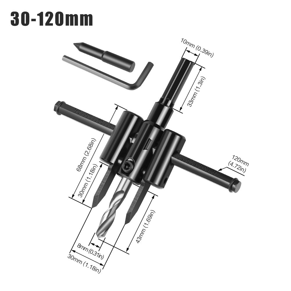 Adjustable aircraft hole opener, woodworking reamer, woodworking plastic spotlight hole opening integration, ceiling hole opener