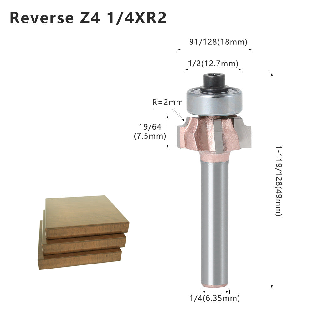 Four-blade rounded corner knife, edge banding knife, forward rotation and reverse rotation, double R line knife, woodworking decoration cabinet door edge banding strip, wall board