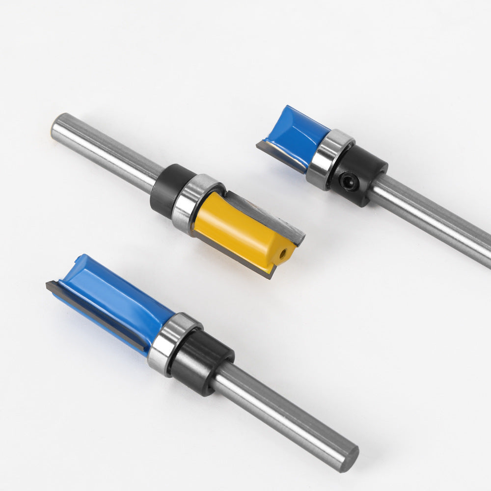 3-Piece set imitation trimming knife bearing straight knife slotting knife trimming knife engraving woodworking milling cutter trimming machine head