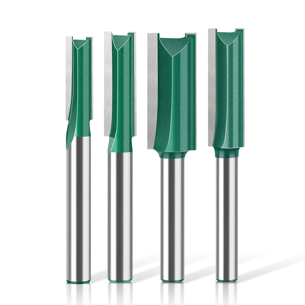 Professional grade straight knife slotting straight knife 6 handle 1/4 handle woodworking milling cutter tungsten steel alloy cutter head double edge straight knife