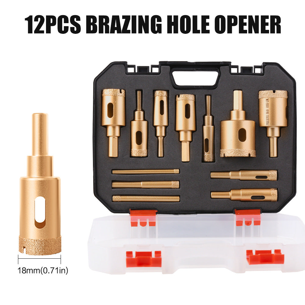 M10 brazing hole opener set, stone reaming drill, ceramic tile marble granite hole opening, emery drill bit