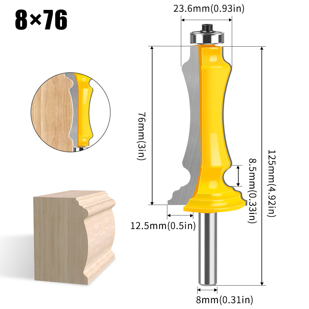 8 handle 1/2 handle high line armrest cutter woodworking milling cutter armrest cutter line cutter skirting cutter gong milling cutter carving knife
