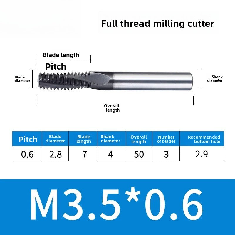 Carbide Thread Mill Single / Triple / Full Flute HRC65