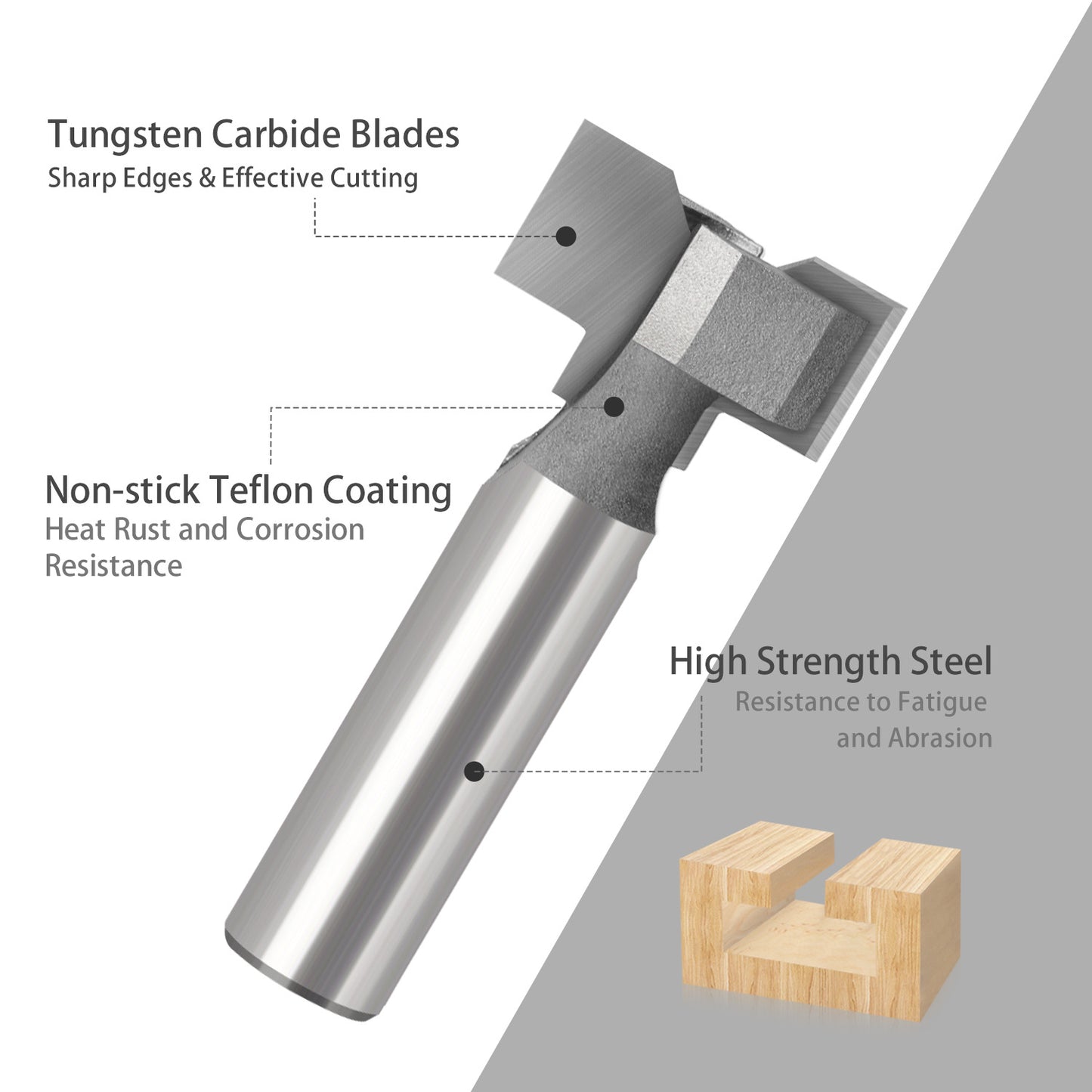 Straight edge T-type horn cutter 12 handles PET boat type hidden clasp embedded hidden handle slotted woodworking milling cutter