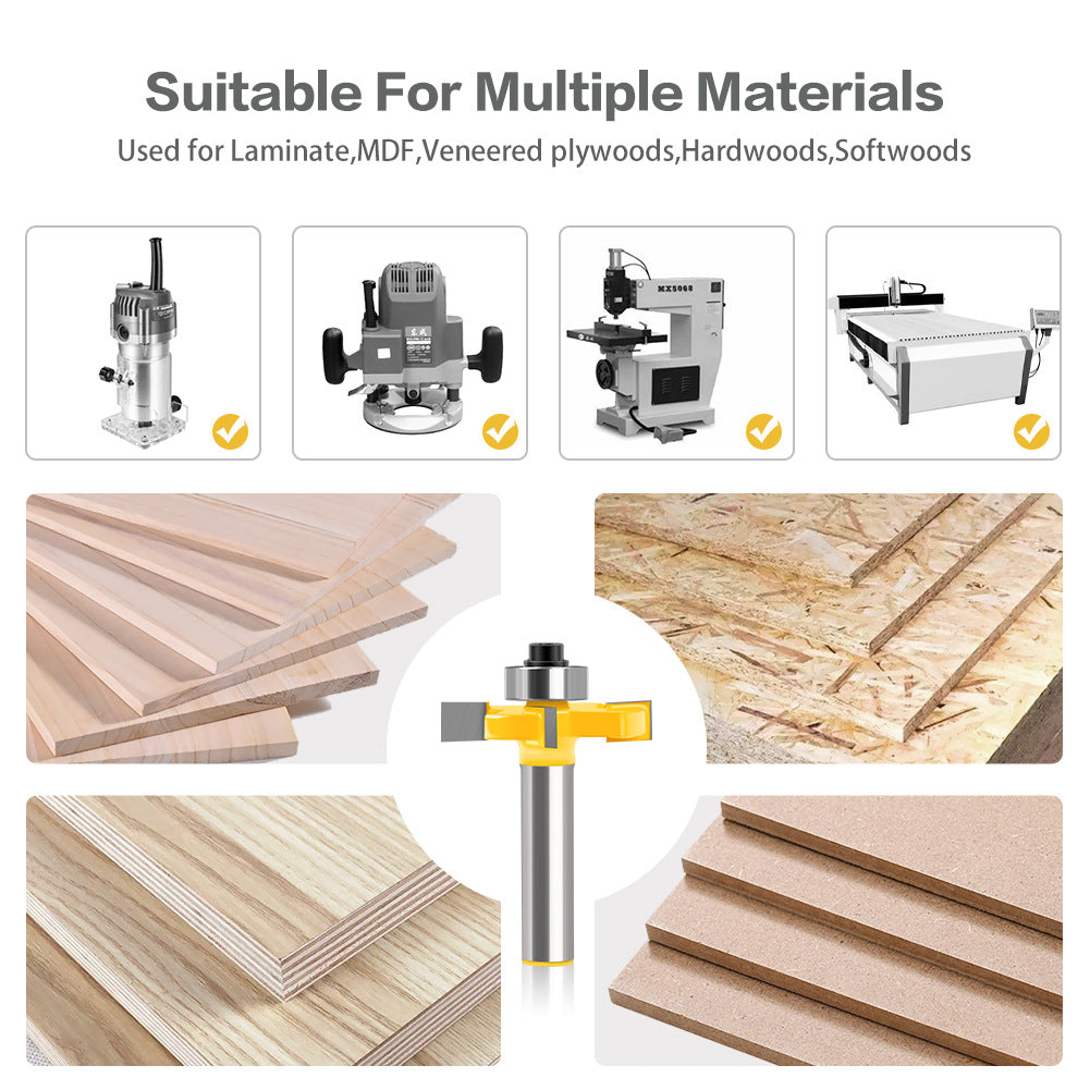 4-Edge ball T-knife 8 handle woodworking milling cutter slotting cutter notch cutter alloy cutter head trimming machine cutter head