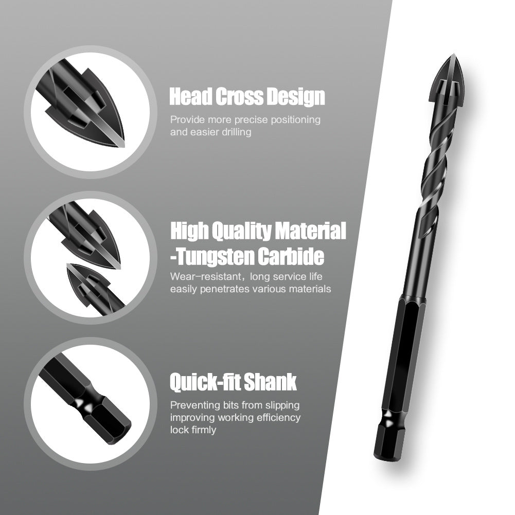 Special drill for tile drilling, tile puncher, glass cement concrete alloy, high hardness triangular overlord drill