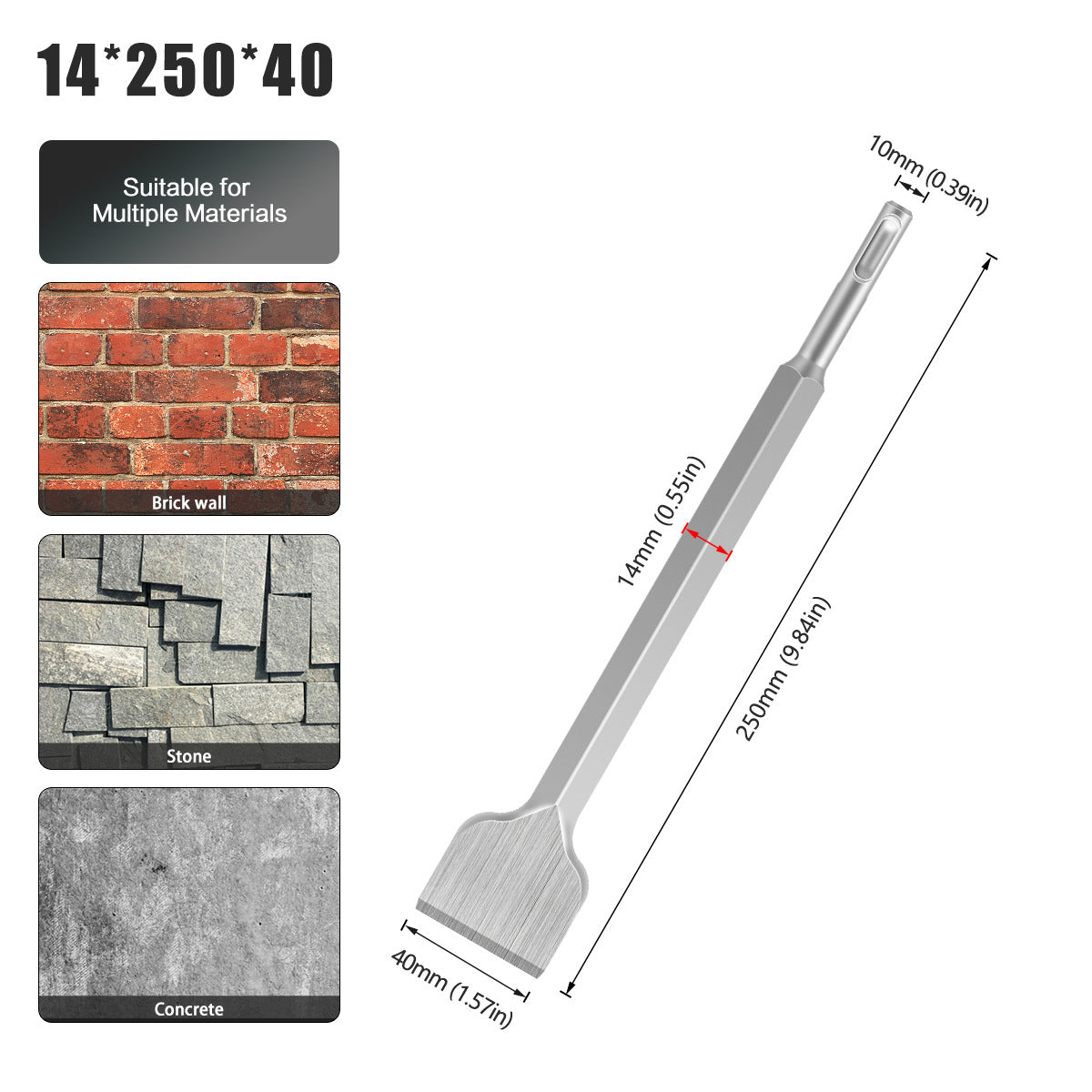Drill bit chisel set, drill bit set round handle, pointed chisel flat chisel, masonry chisel concrete, electric power steel chisel