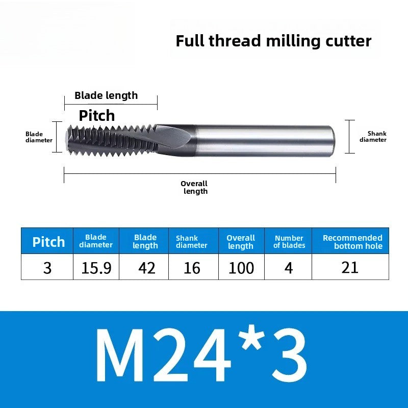 Carbide Thread Mill Single / Triple / Full Flute HRC65