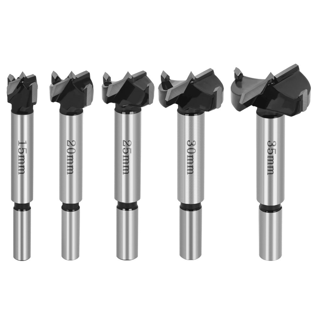 5-Piece woodworking hole opener, hand drill wood board reaming drill bit, hinge alloy plastic gypsum board wood