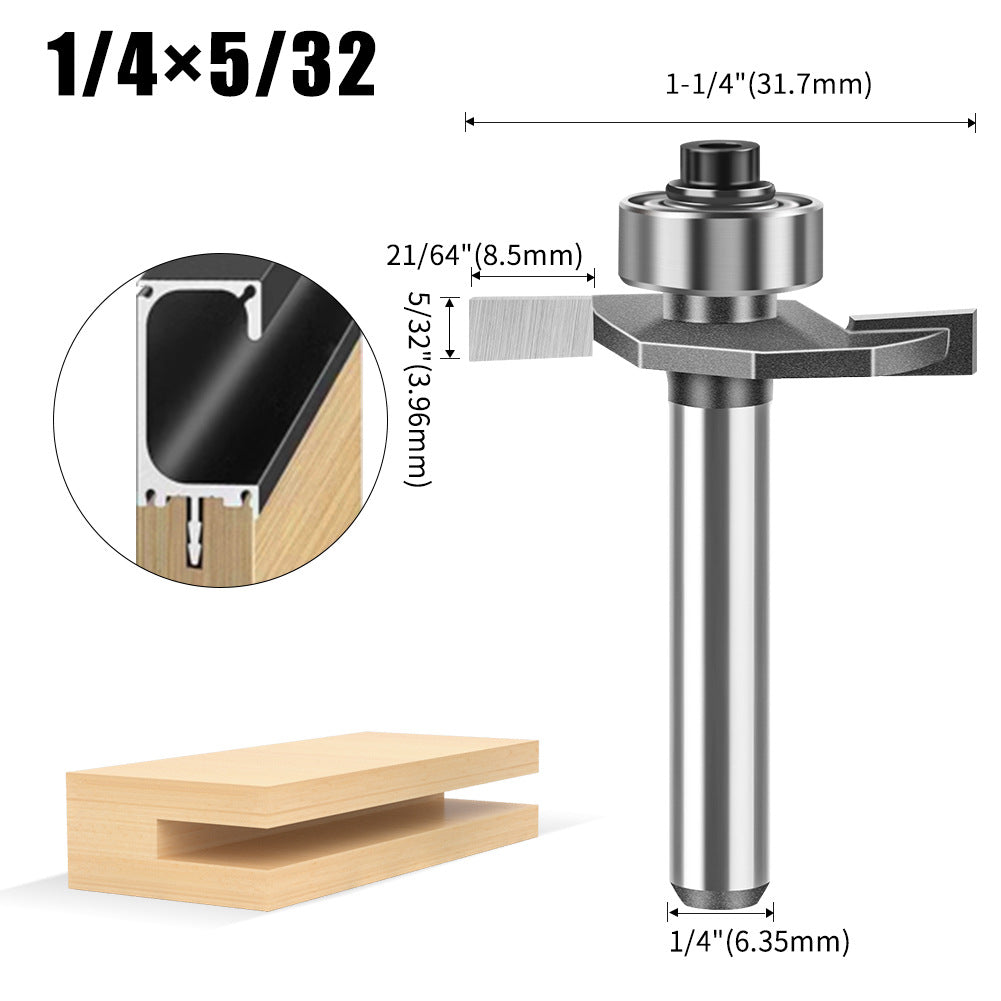 1/4 handle 1/2 handle ball T-cutter woodworking milling cutter slotting cutter slotting cutter 2-in-1 slotting begonia angle milling cutter