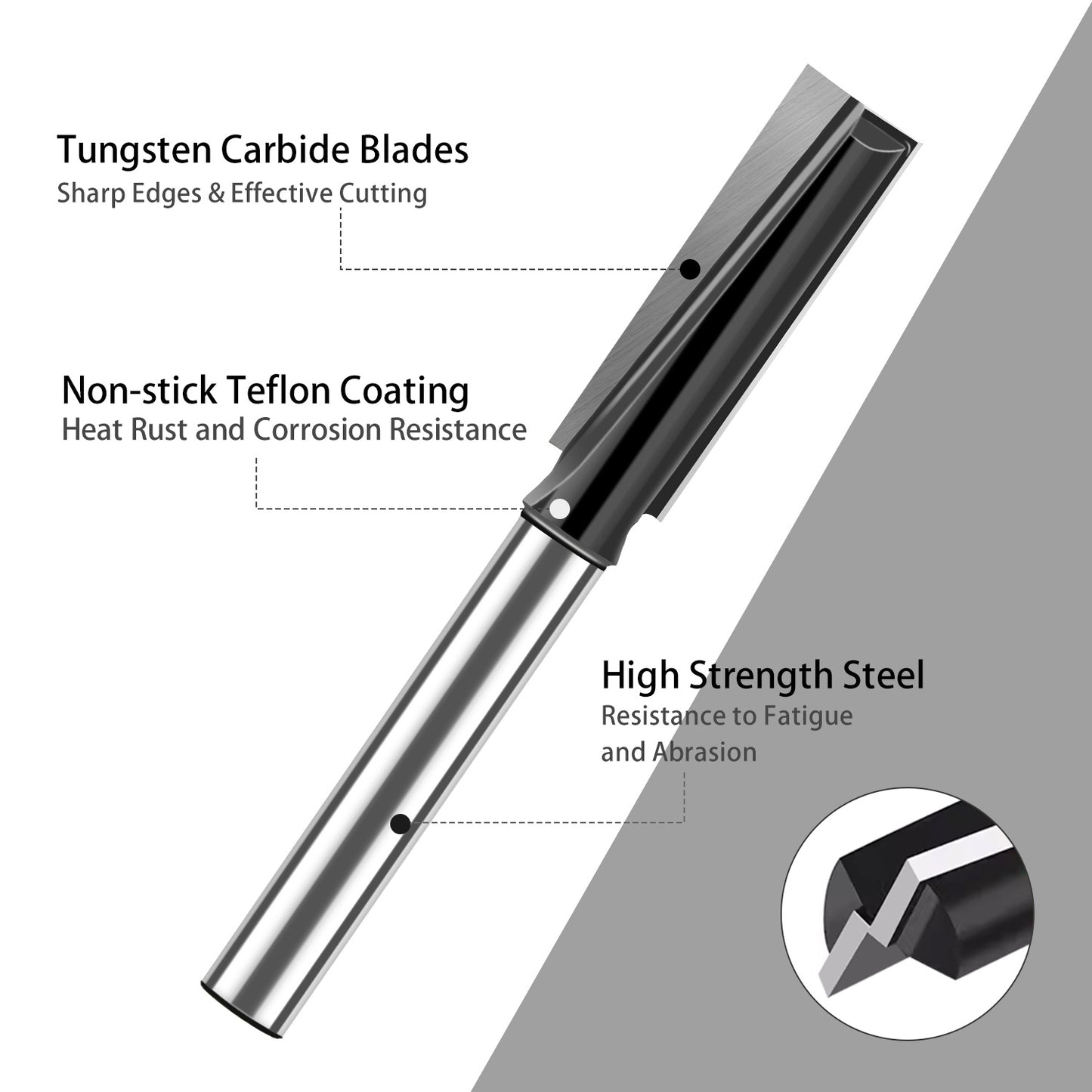Door keyhole lengthened slotting milling cutter Bottom cutter Spiral mortise cutter Door panel Daluo electromechanical woodworking milling cutter