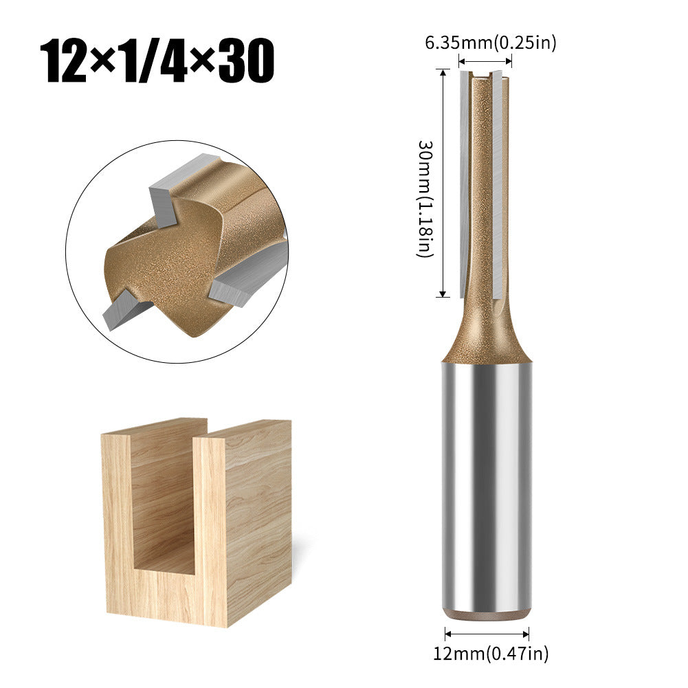 1/2 handle professional grade three-blade straight knife woodworking special milling cutter head slotting knife woodworking knife trimming grooving knife flat bottom