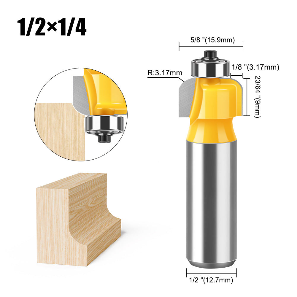 1/2 handle woodworking chamfer knife with bearing trimming knife CNC engraving knife pattern knife woodworking milling cutter