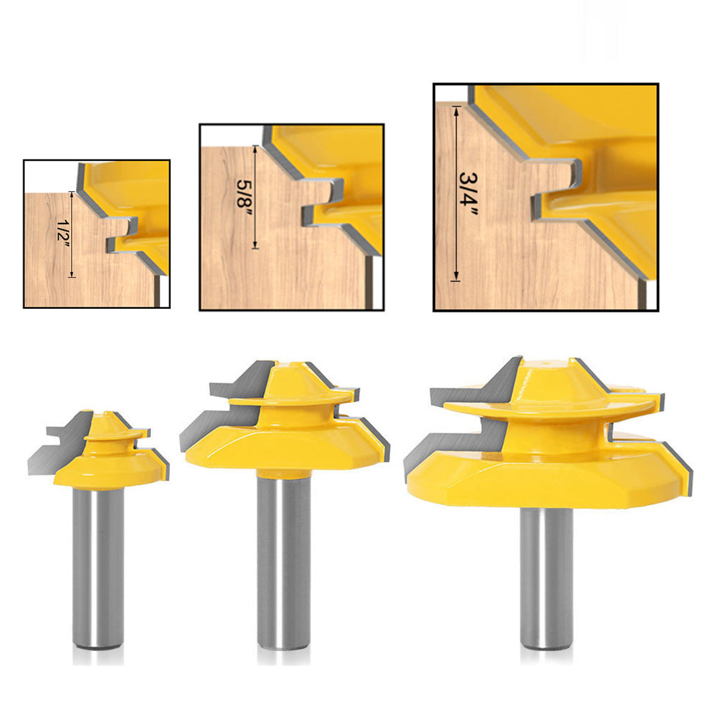 1/2 shank 1/4 shank 45 degree mortise cutter woodworking cutter puzzle cutter wood milling cutter line cutter right angle cutter