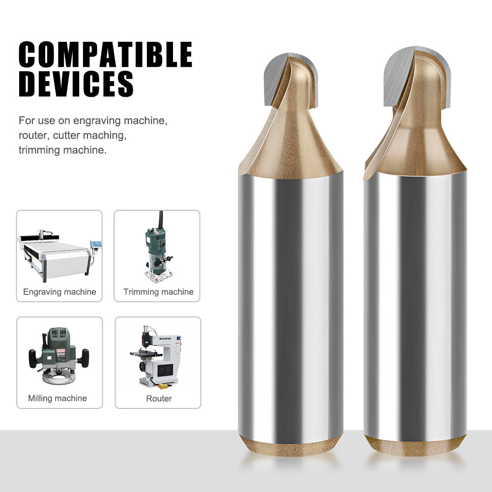 Professional grade round bottom cutter woodworking milling cutter slotting cutter 1/2 handle arc trimming machine engraving machine electric milling gong cutter head