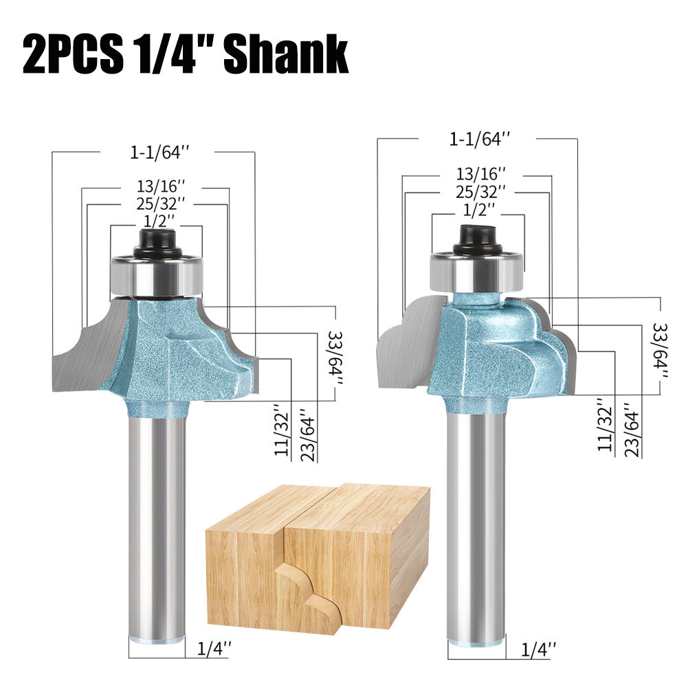 Double R line cutter woodworking milling cutter wave arc strip cutter 2-piece line cutter tungsten steel milling cutter door bucket line decorative line