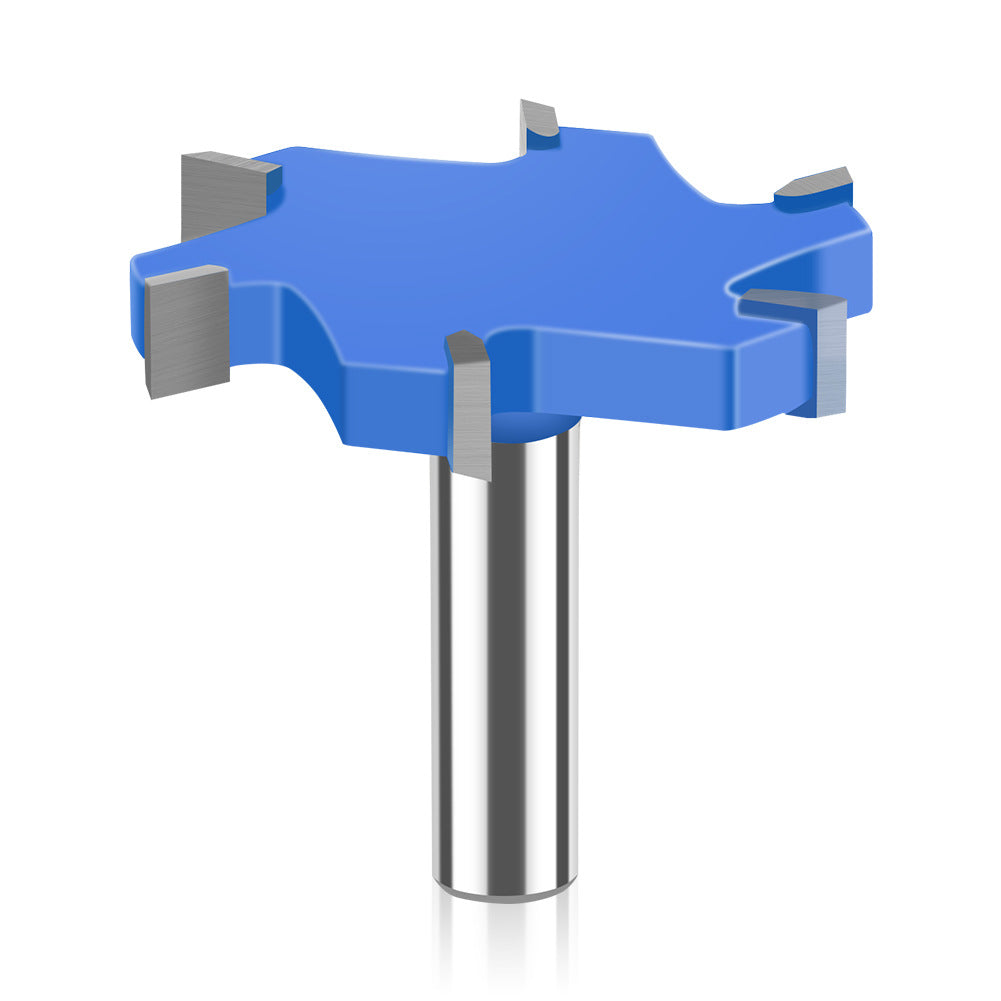 6-Tooth four-tooth T-shaped knife 1/2 handle 12mm handle woodworking tool lengthened T-shaped cutter slotted milling cutter T-shaped tenon cutter