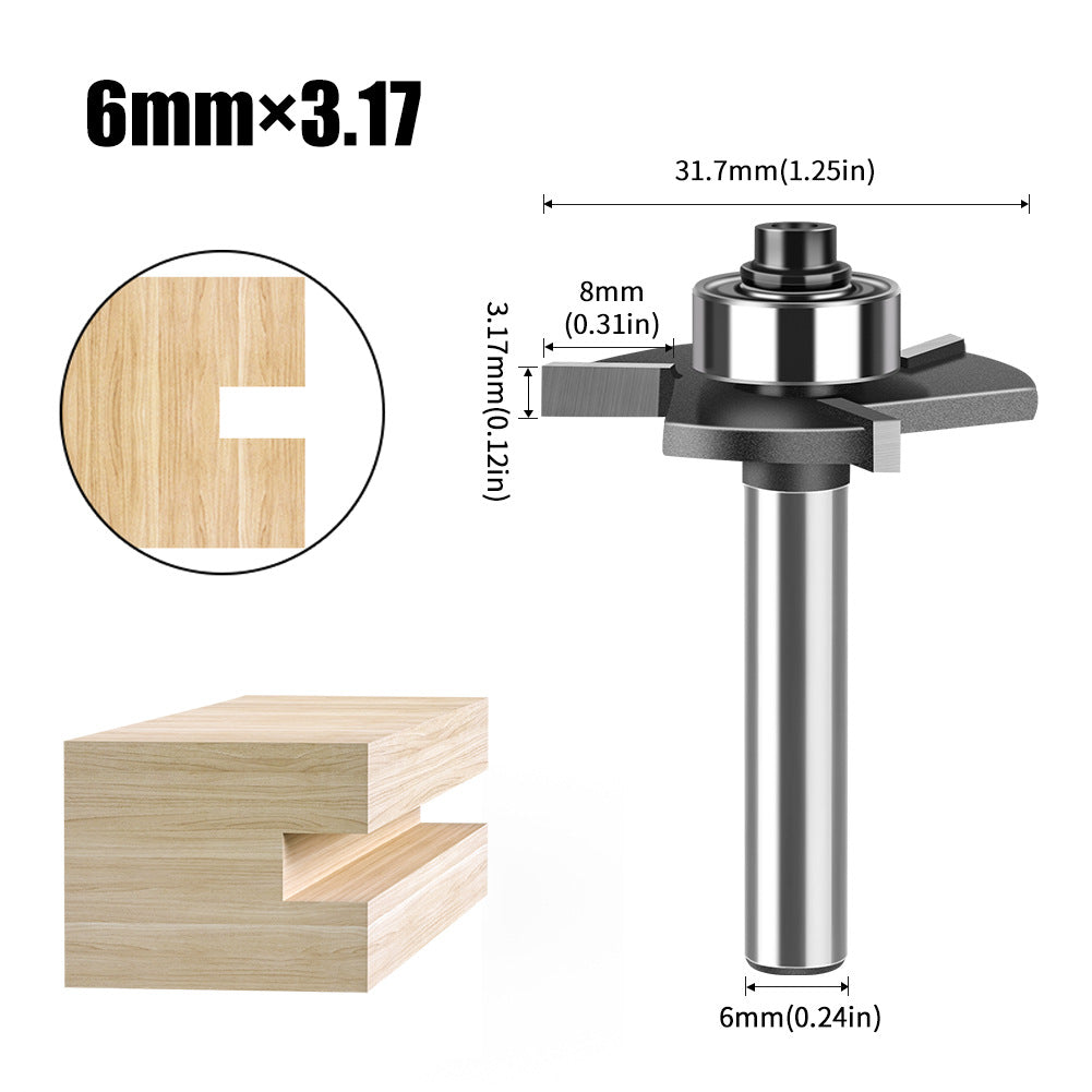 Three-edge ball T-shaped cutter door cover Begonia angle milling cutter Woodworking milling cutter Slotting cutter Slotting cutter Alloy cutter head