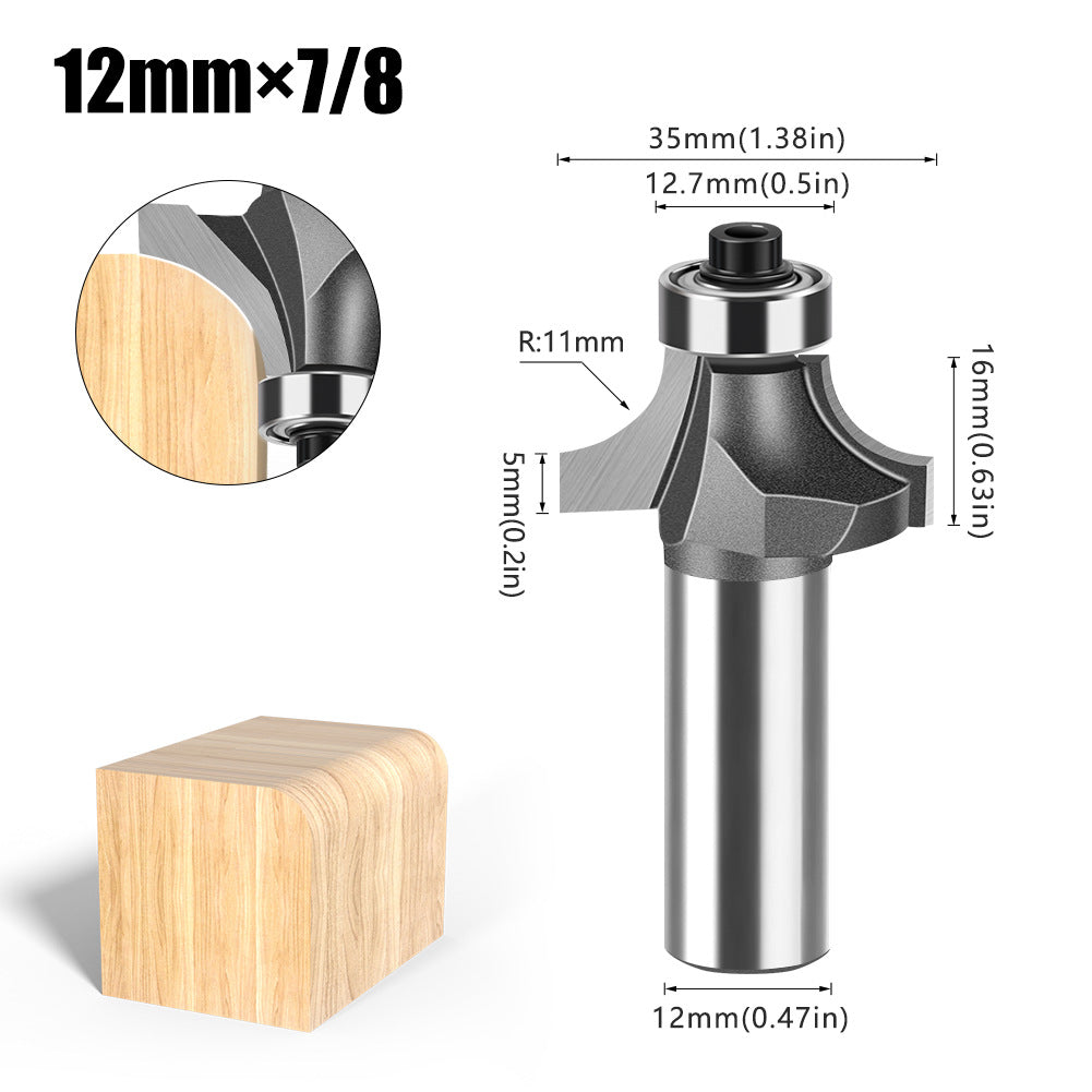 6 handle 12 handle fillet knife tungsten steel alloy woodworking milling cutter R chamfer trimming machine slotting engraving machine blade