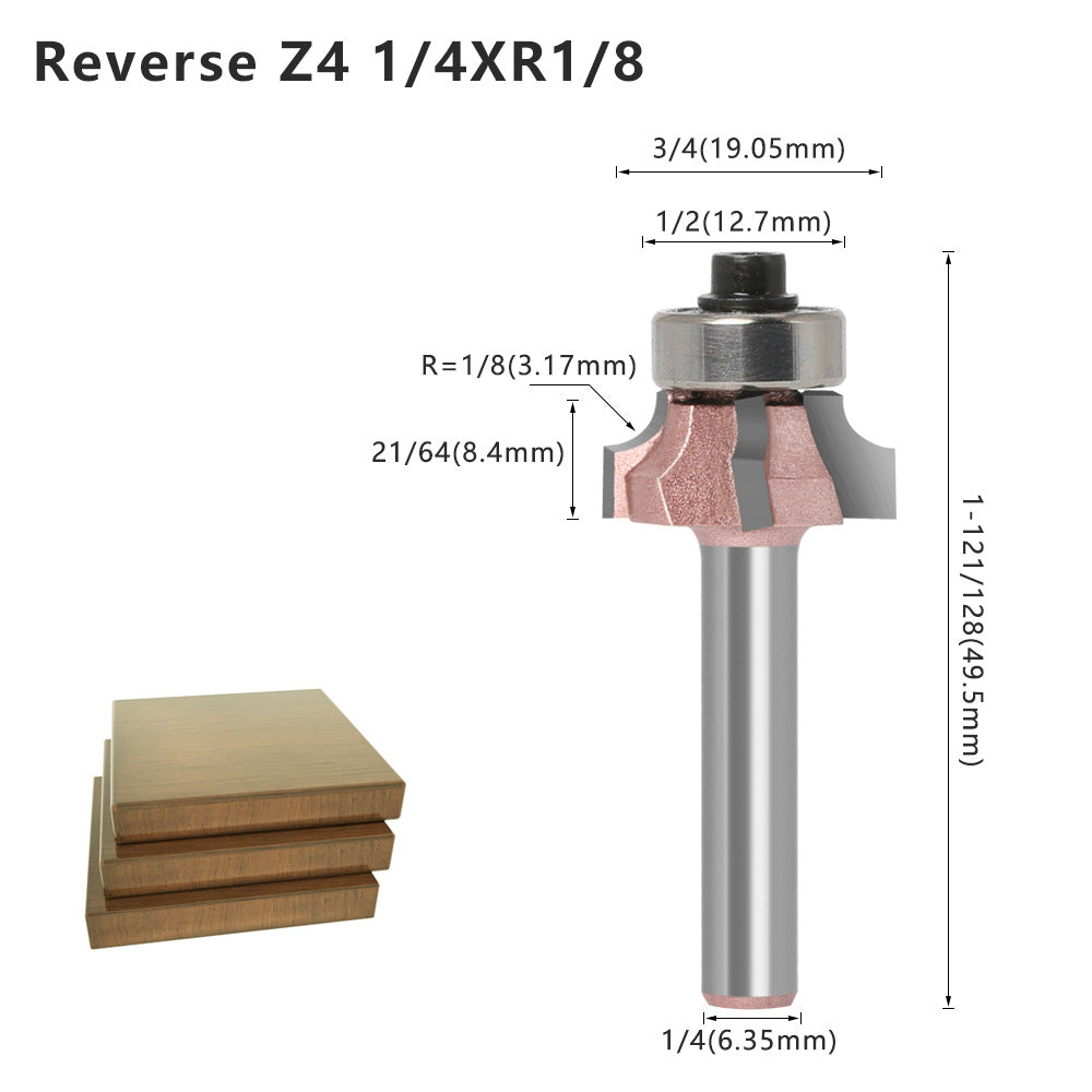 Four-blade rounded corner knife, edge banding knife, forward rotation and reverse rotation, double R line knife, woodworking decoration cabinet door edge banding strip, wall board