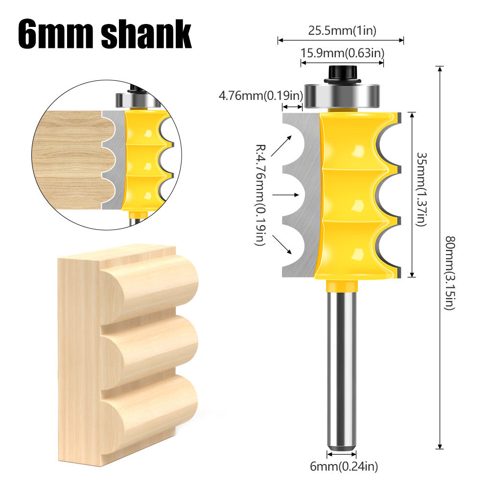 8Mm handle three bead knife three ball knife fancy line knife ball head knife cabinet line knife decorative woodworking milling cutter