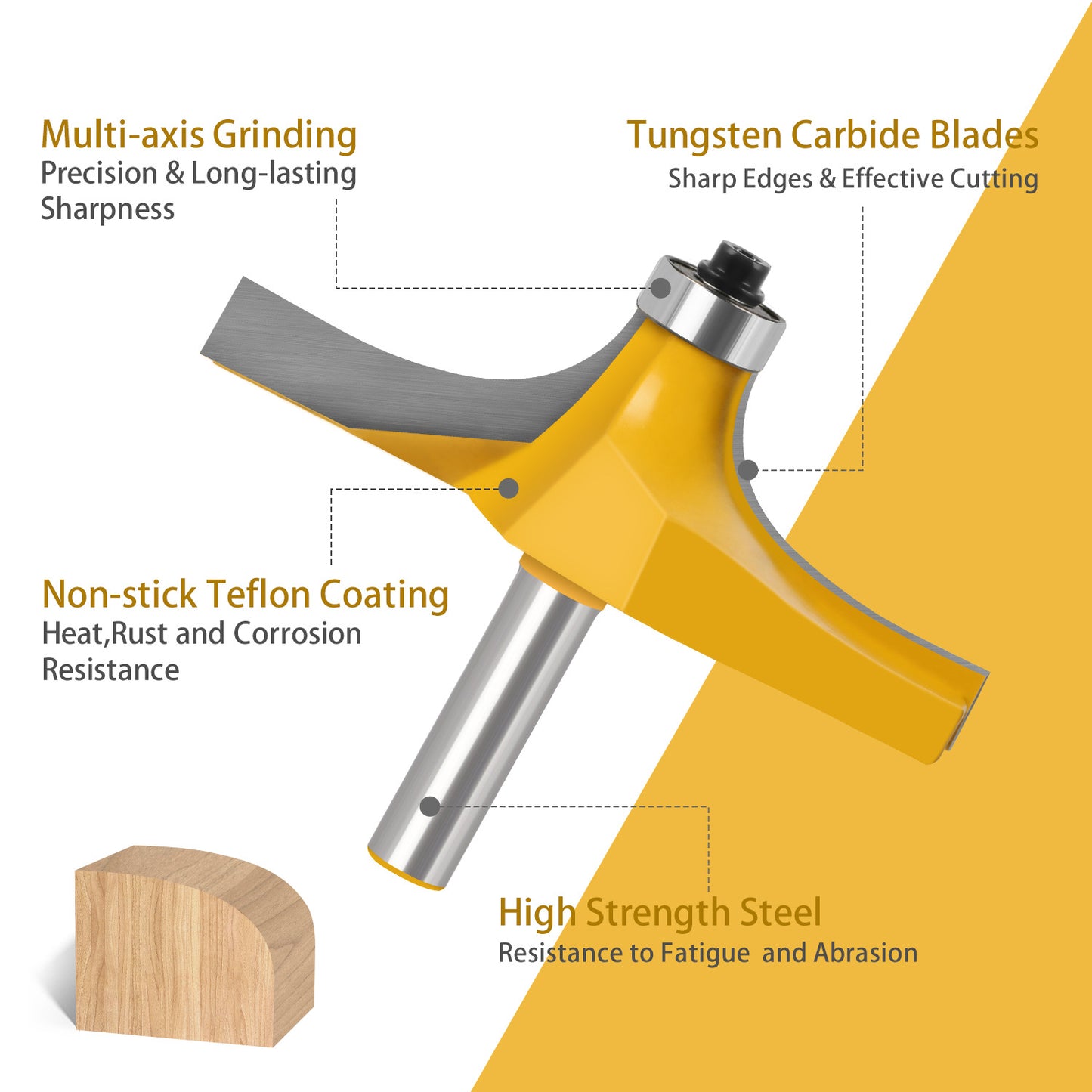Sound edge knife 8 handle armrest line table edge tungsten steel table edge knife door plate line knife rounded corner engraving machine woodworking milling cutter