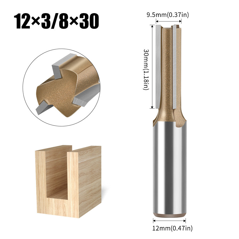 1/2 handle professional grade three-blade straight knife woodworking special milling cutter head slotting knife woodworking knife trimming grooving knife flat bottom