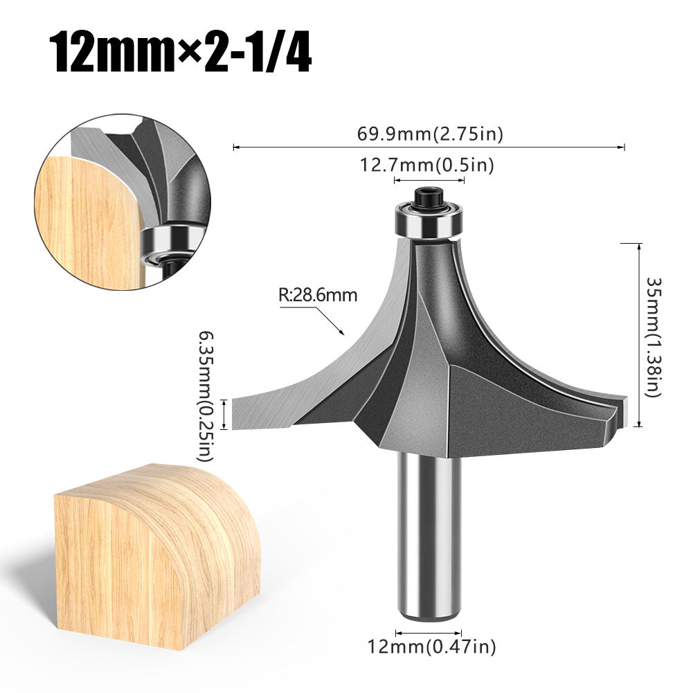 6 handle 12 handle fillet knife tungsten steel alloy woodworking milling cutter R chamfer trimming machine slotting engraving machine blade