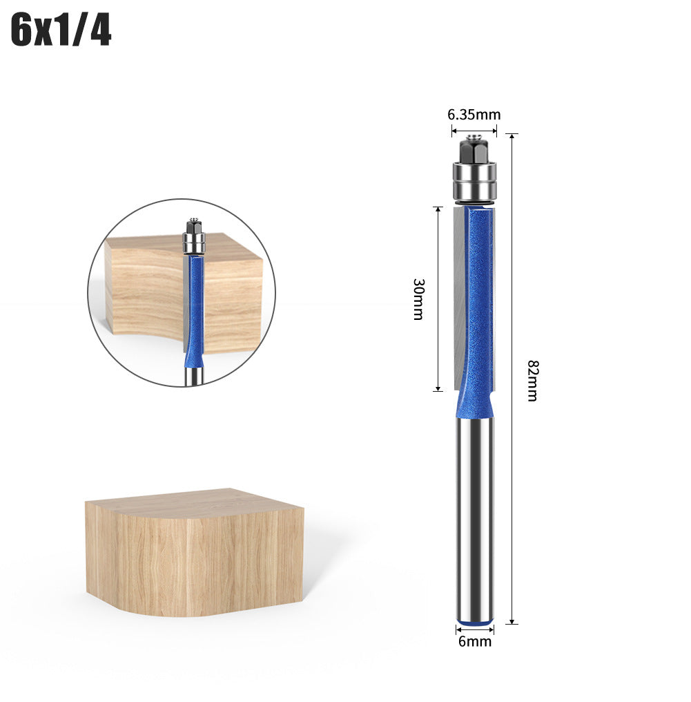 Head Double Bearing Trimming Knife Tungsten Steel Copy Woodworking Milling Knife Slotting Flat Knife Alloy Blade Head Set