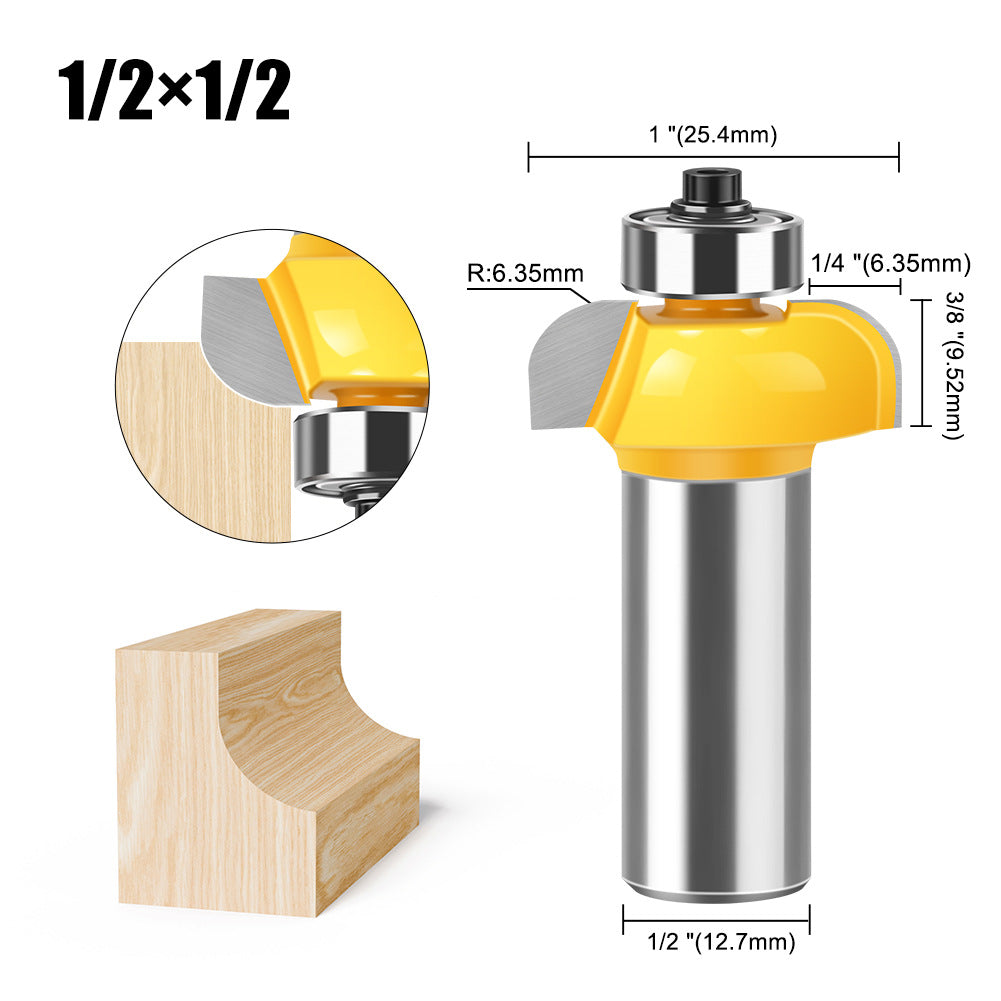 1/2 handle woodworking chamfer knife with bearing trimming knife CNC engraving knife pattern knife woodworking milling cutter
