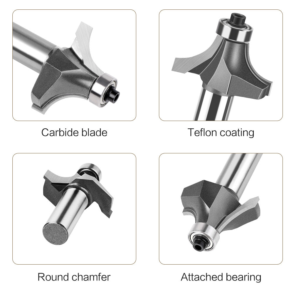 6 handle 12 handle fillet knife tungsten steel alloy woodworking milling cutter R chamfer trimming machine slotting engraving machine blade