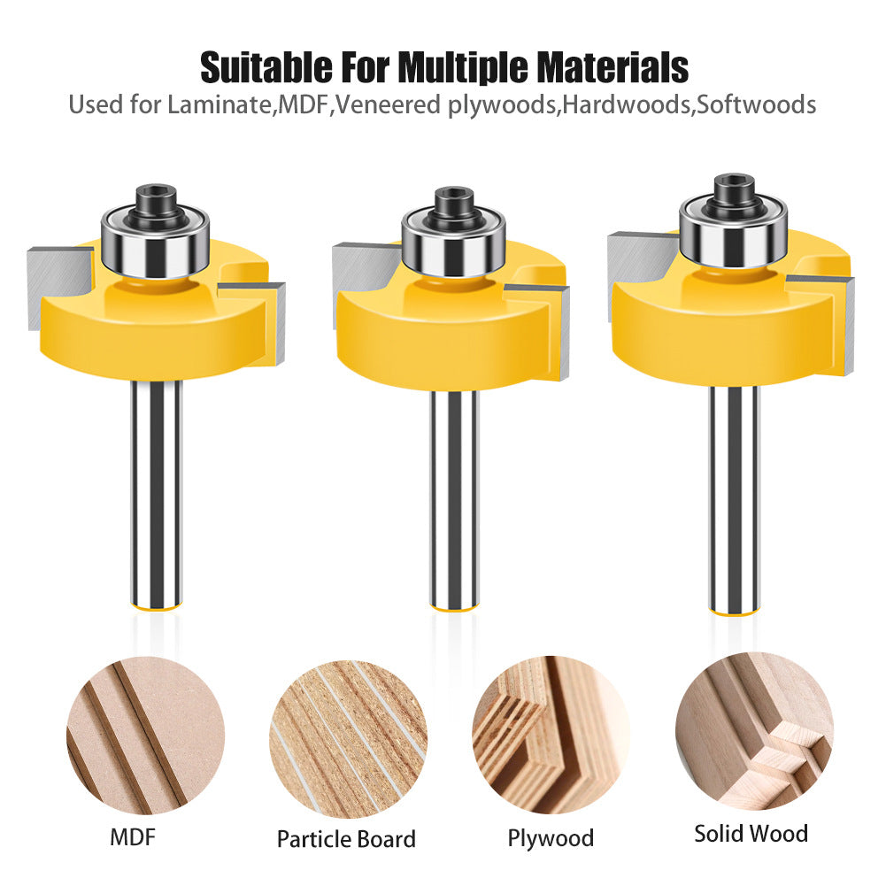 8 Handle Double Edge Ball T-Knife Bearing Slotting Knife Inch Woodworking Milling Kit T-Slotted Knife