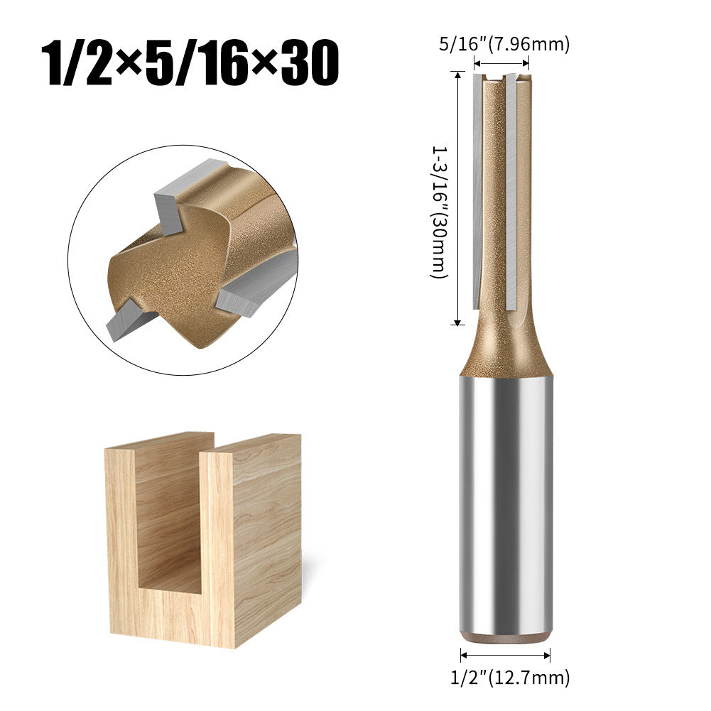 1/2 handle professional grade three-blade straight knife woodworking special milling cutter head slotting knife woodworking knife trimming grooving knife flat bottom