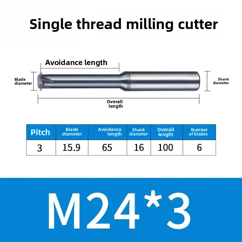 Carbide Thread Mill Single / Triple / Full Flute HRC65