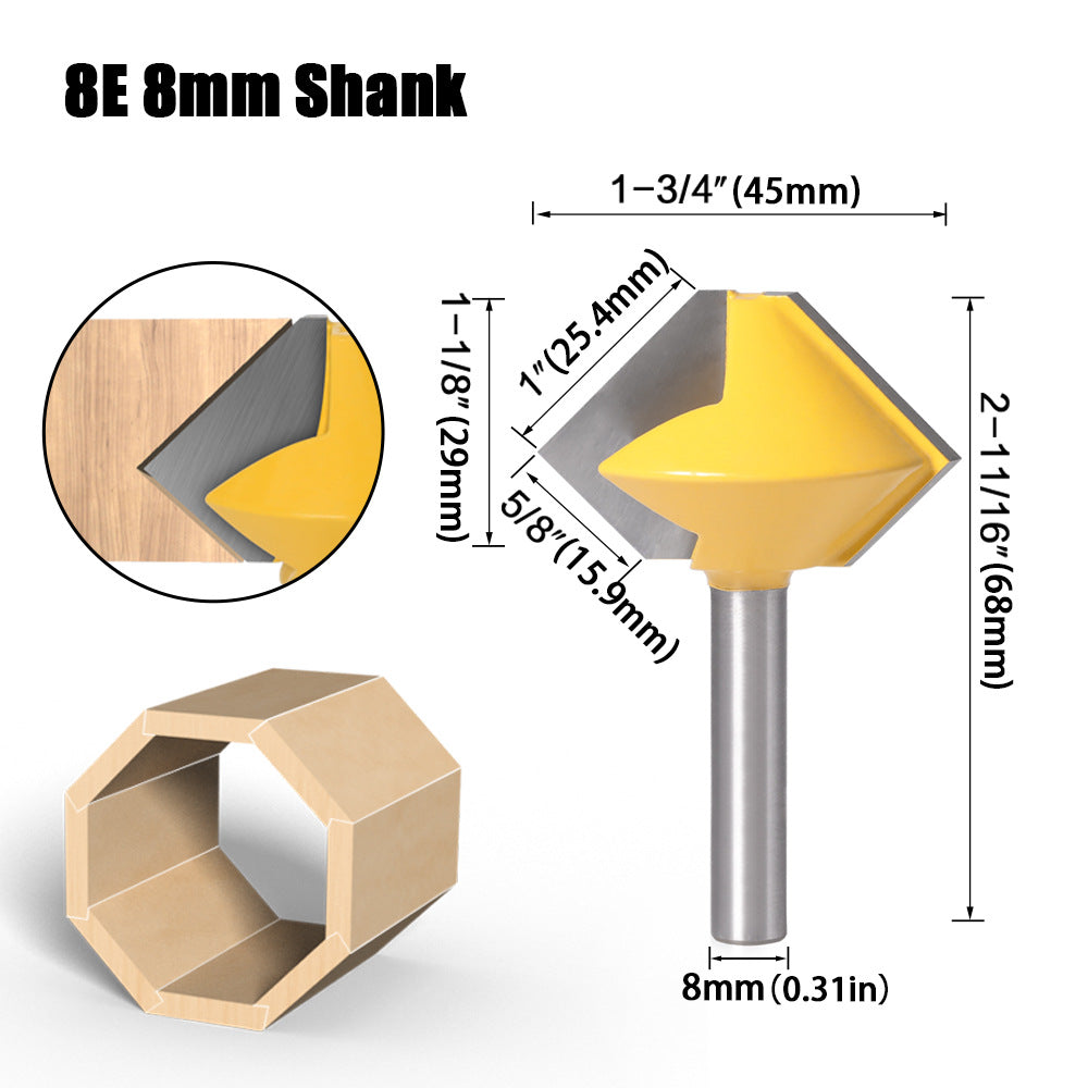 1/2 handle 3-piece set multilateral knife bird's beak interface knife 6 sides 8 sides 12 sides multi-purpose knife tenon knife woodworking router