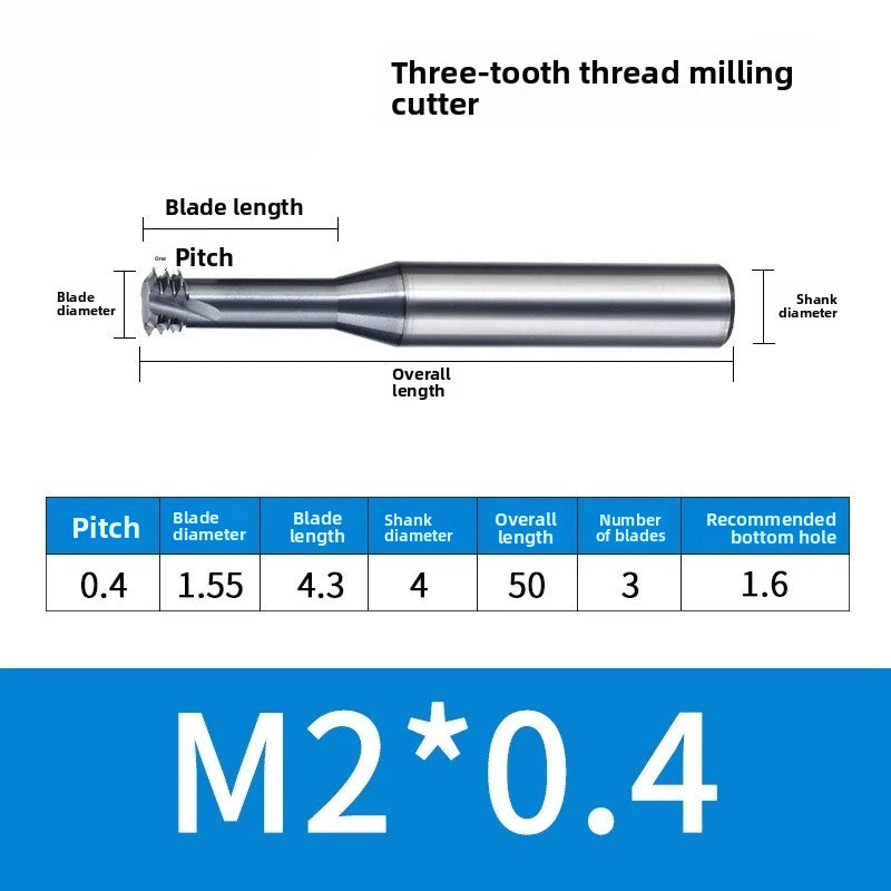 Carbide Thread Mill Single / Triple / Full Flute HRC65