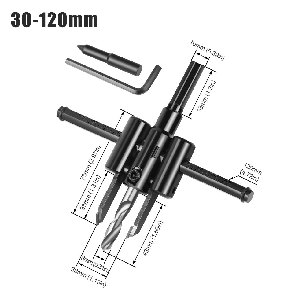 Adjustable aircraft hole opener, woodworking reamer, woodworking plastic spotlight hole opening integration, ceiling hole opener