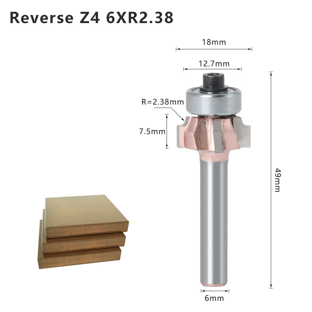 Four-blade rounded corner knife, edge banding knife, forward rotation and reverse rotation, double R line knife, woodworking decoration cabinet door edge banding strip, wall board