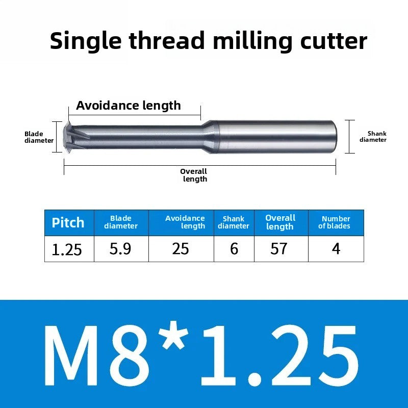 Carbide Thread Mill Single / Triple / Full Flute HRC65