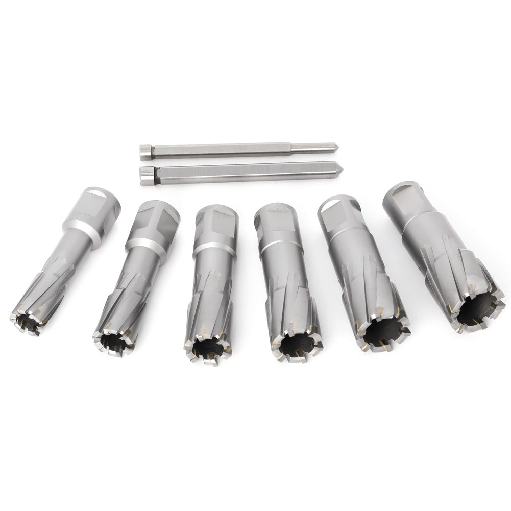 6-Piece set of hollow drill bits, magnetic drill bits, coring bits, carbide drill steel plate hole opener