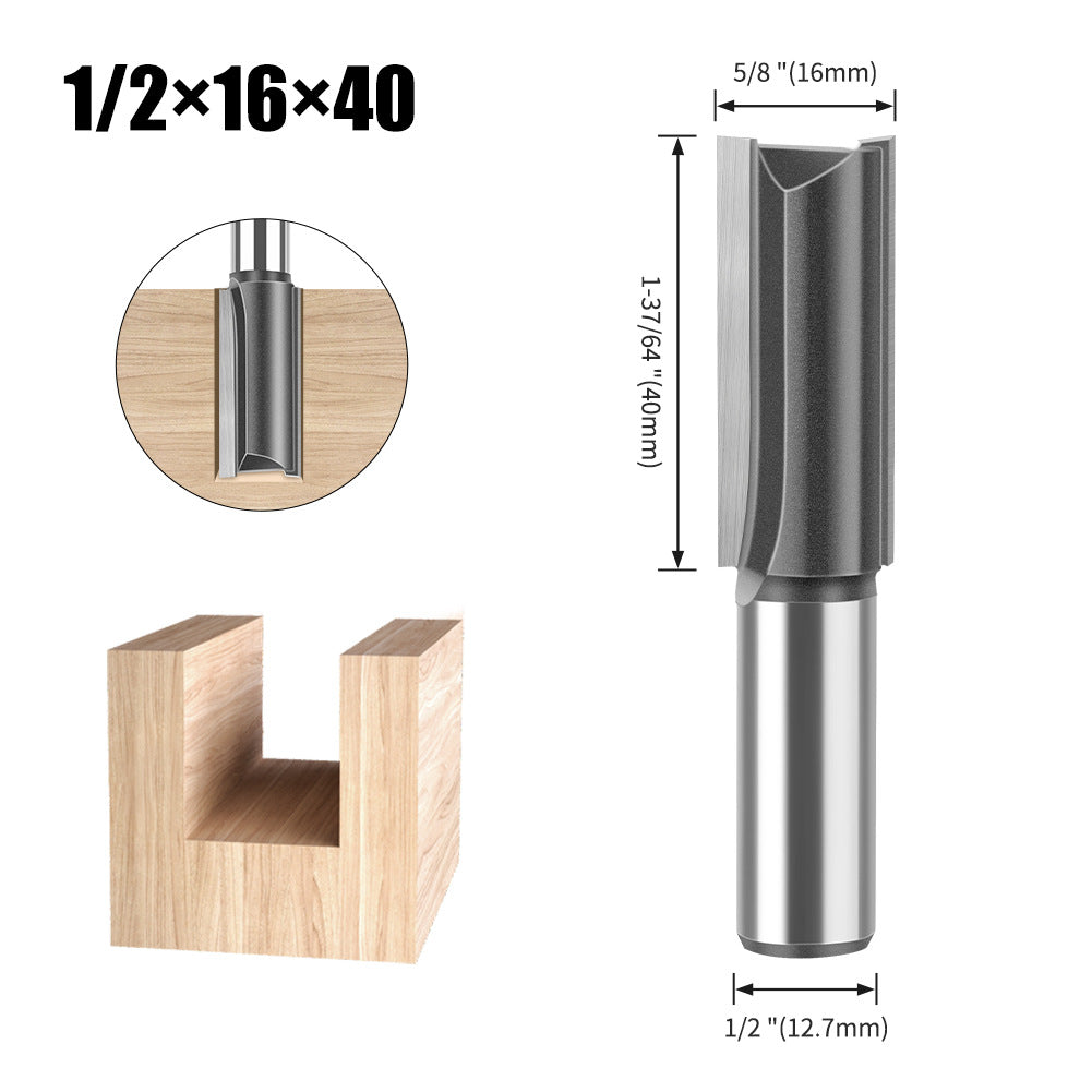 Woodworking milling cutter 1/2 handle extended straight blade length 40mm slotted straight cutter notch cutter slotted milling cutter woodworking tools