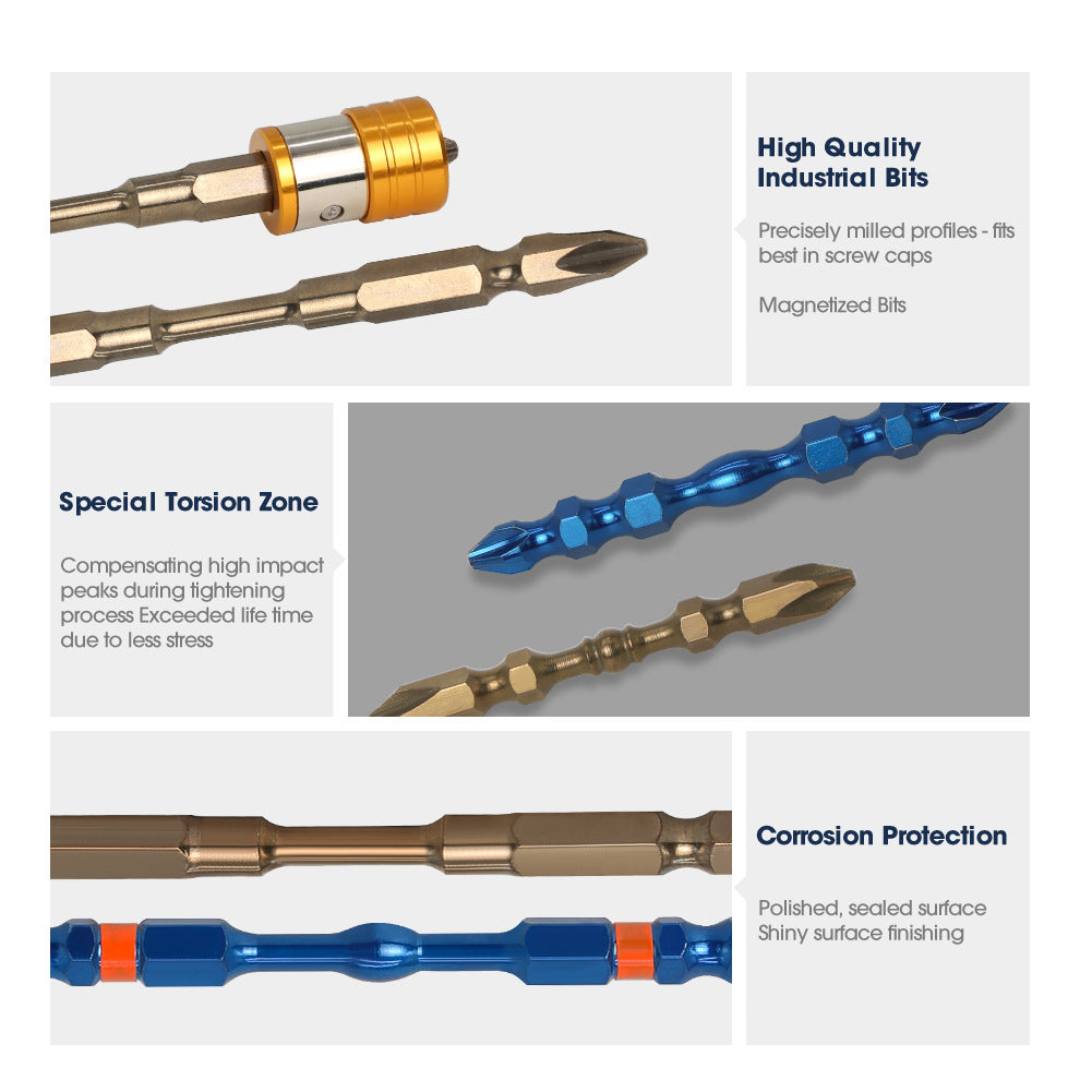K5 anti-skid batch head screwdriver PH2 steel electric batch nozzle double-ended cross batch head electric strong magnetic electric drill batch head, cross-border