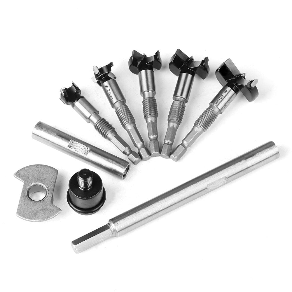 Multifunctional extended woodworking hole opener, external thread flat wing drill, extended limit wooden board hand drill, reaming drill bit