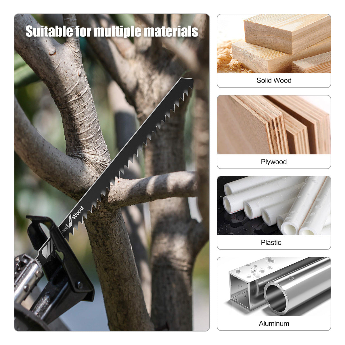 Woodworking curve saw blade 52-piece set, rough tooth saw blade set, solid wood aluminum alloy plastic cutting electric drill accessories