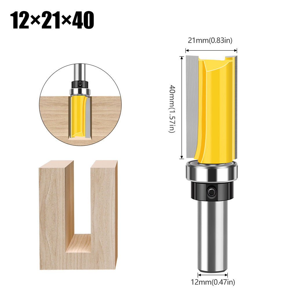 12 handle bearing straight knife imitation trimming knife straight edge woodworking milling cutter head engraving machine milling cutter double edge four edge slotting