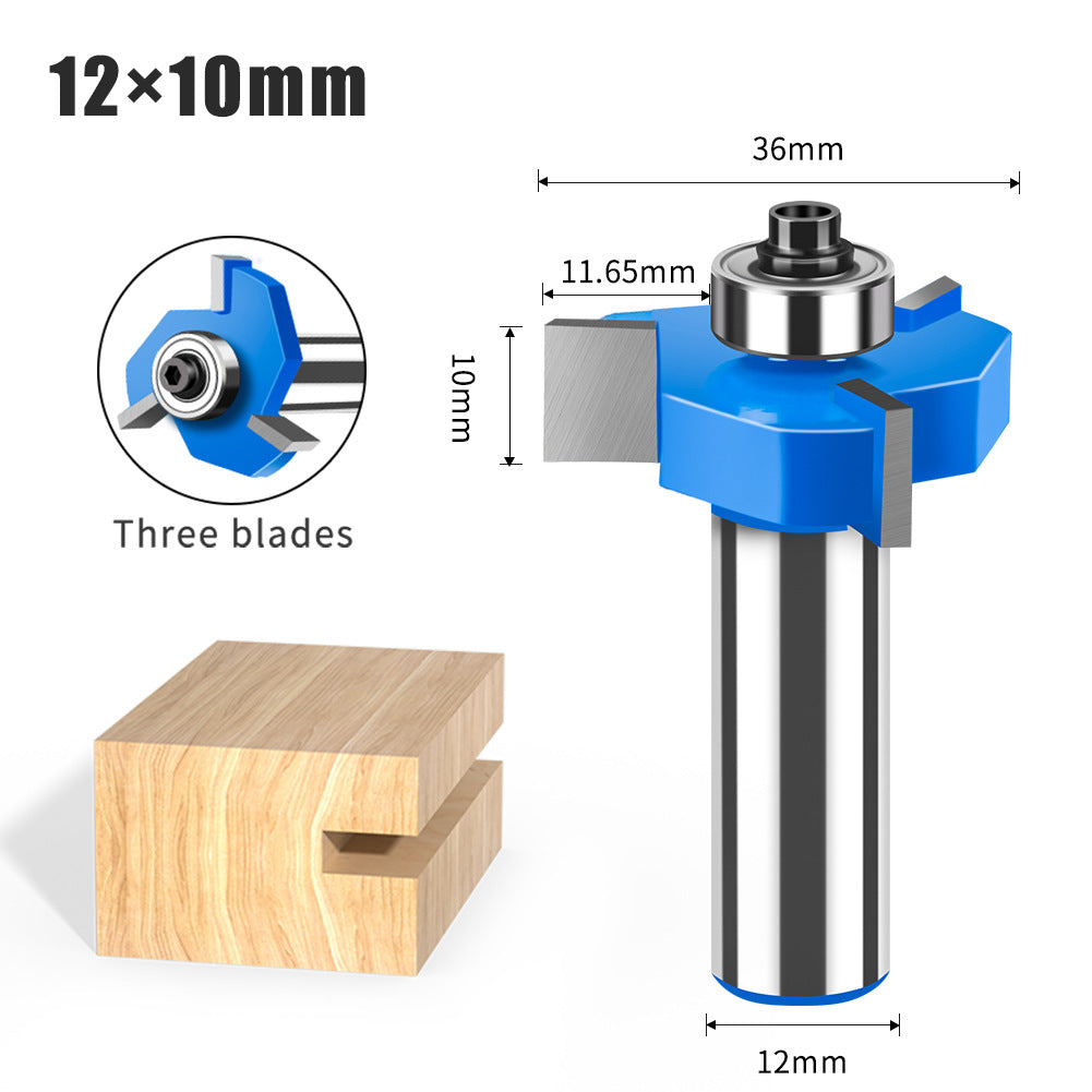Three-blade ball T-knife Metric 5mm-12mm slotting knife Woodworking slotting milling cutter T-slot knife Engraving machine