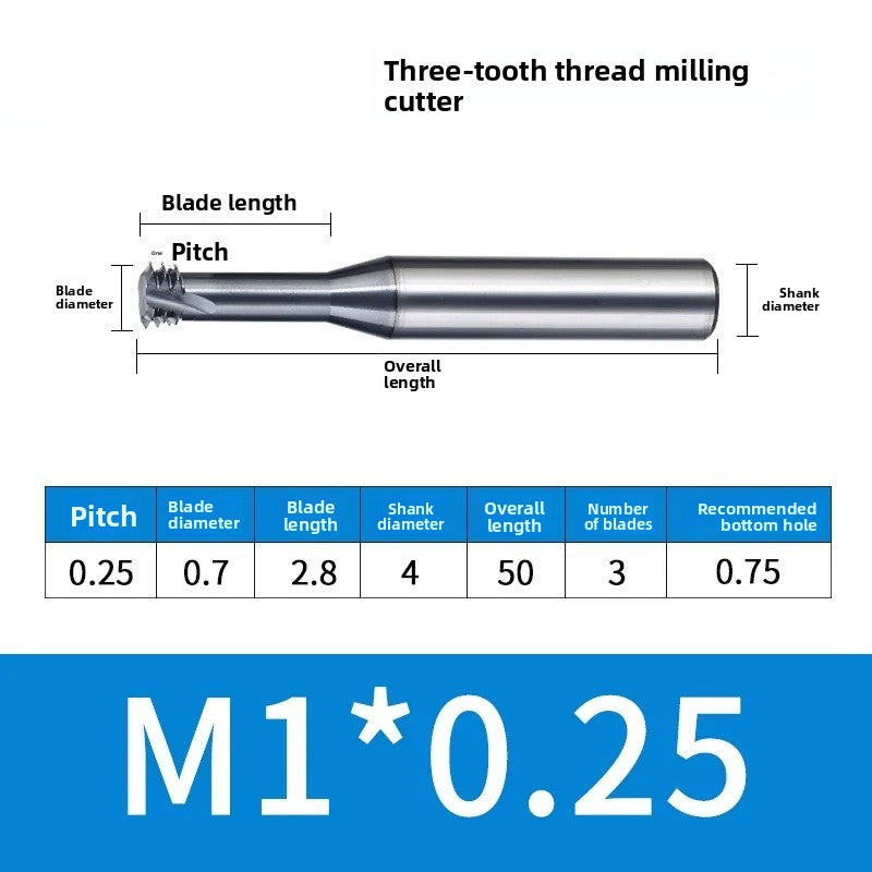 Carbide Thread Mill Single / Triple / Full Flute HRC65
